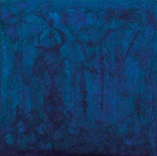 <strong>Sergio Hernandez</strong>, <em>LUCIÉRNAGAS</em>,
Óleo y arenas sobre lino,
Oil and sand on canvas,
98.4 x 98.4 in, (250 x 250 cm.),
2019